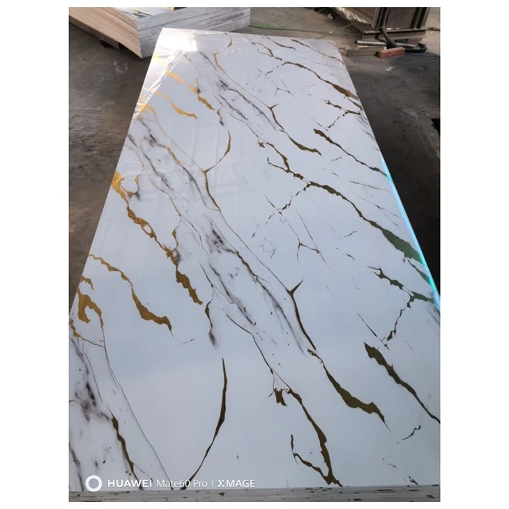 Panel de pared de PVC Recubrimiento UV Mármol